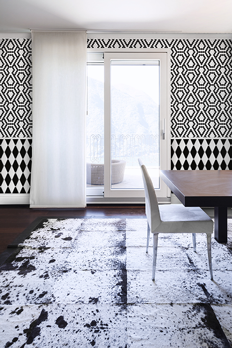 interior luxury apartment, detail dining room