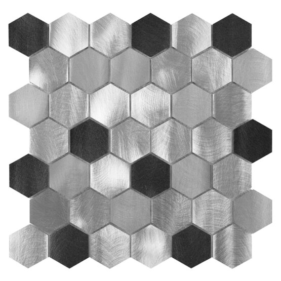 Mozaic Allumi Grey Hexagon Mix 48 30x30