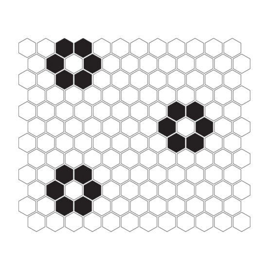 Mozaic Mini Hexagon B&W Flower 30x26 3 MINI HEXAGON Flower