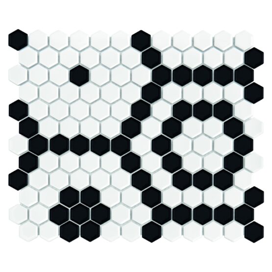 Mozaic Mini Hexagon B&W Bee 30x26