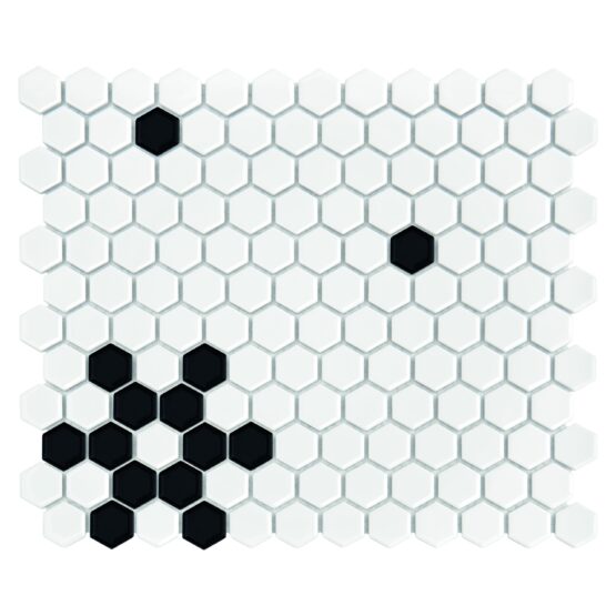 Mozaic Mini Hexagon B&W Snow 30x26