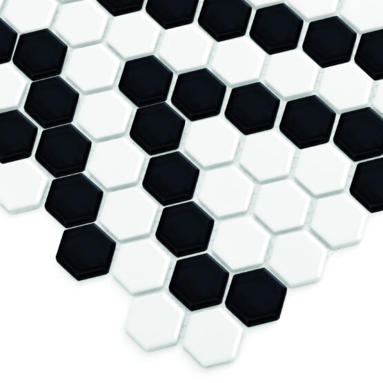 Mozaic Mini Hexagon B&W Lace 26x30 2 Mini Hexagon Lace profil scaled 1