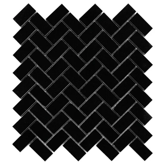 Mozaic Pure Black Herringbone 48 28,5x30,5