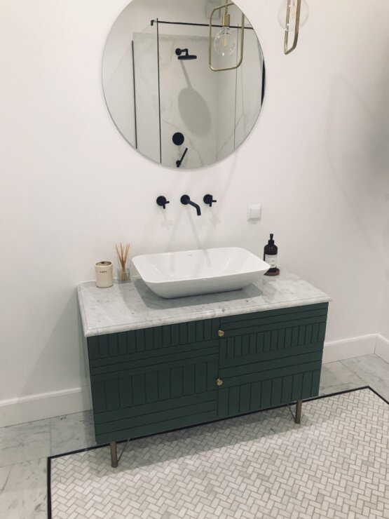 Pure white herringbone bathroom 2 scaled 1