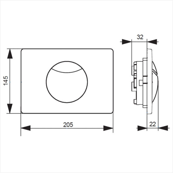 clapeta actionare crom ViConnect E100 villeroy boch decoshop online schita