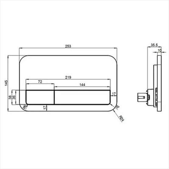 clapeta actionare slim alba ViConnect villeroy boch decoshop online schita
