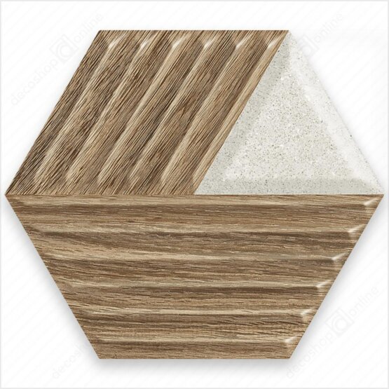 Faianta Woodskin Mix Hexagon STR C 17,1x19,8
