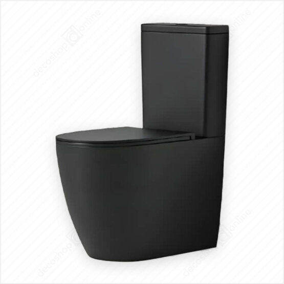 Set vas WC Verdi Rimless negru mat