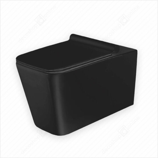 Set vas WC Amarillo Rimless suspendat negru mat