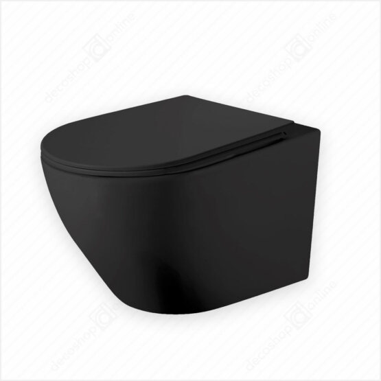 Set vas WC Magenta Rimless suspendat negru mat