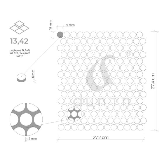 Miss Penny White matt wymiary plastra