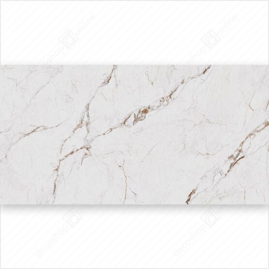 Gresie albă cu vene maronii.