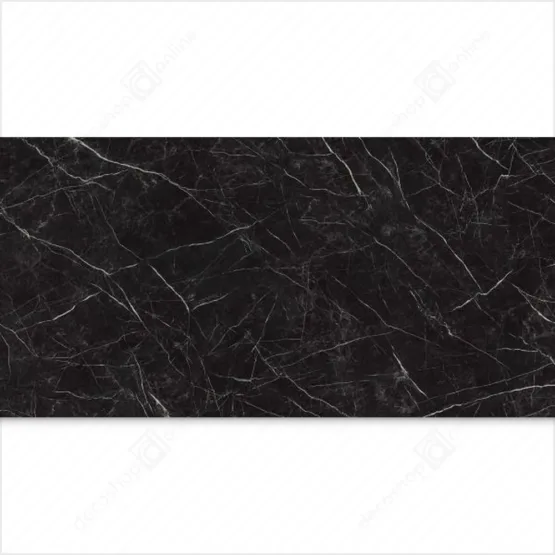 Piatra sinterizată neagră cu vene albe.